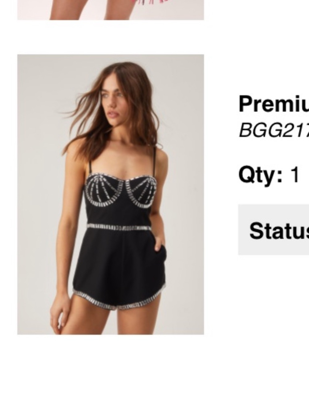 NWT NastyGal Premium Satin Hand Embellished Romper